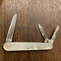 Miller Bros 3.25" Sleeveboard Whittler Carbon Steel Mother Of Pearl 1872-1926