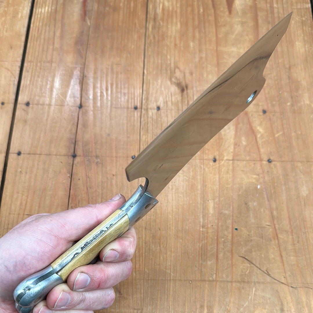 Handmade 6" Cleaver Carbon Steel Aluminum Copper Paper Micarta 1930s-50s