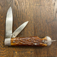 Imperial 3 3/8” Easy Opener Jack Carbon Blades Bone Scales US WW2 Issue