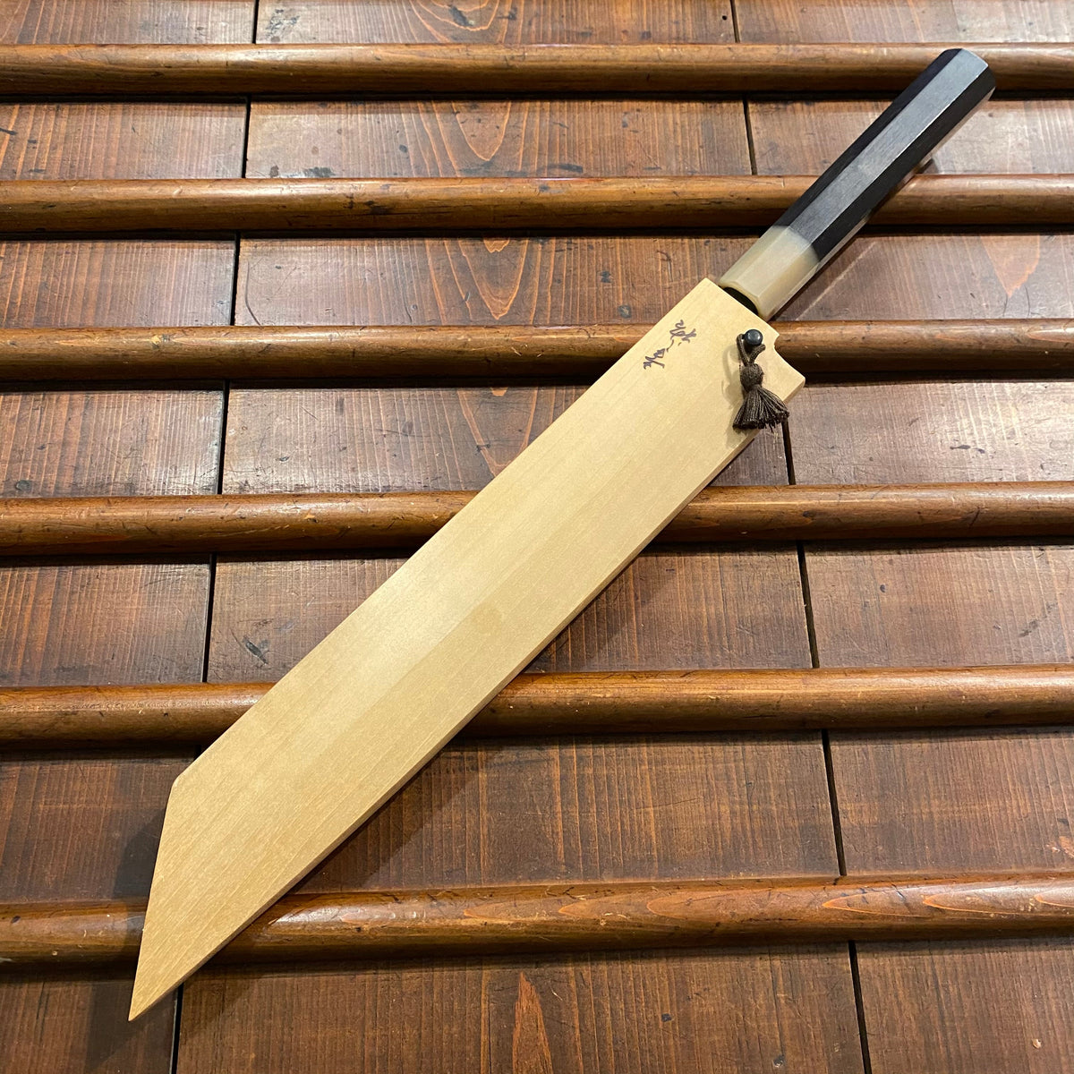 Konosuke Fujiyama 270mm Kiritsuke Aogami 1 Ebony Blonde Lefty