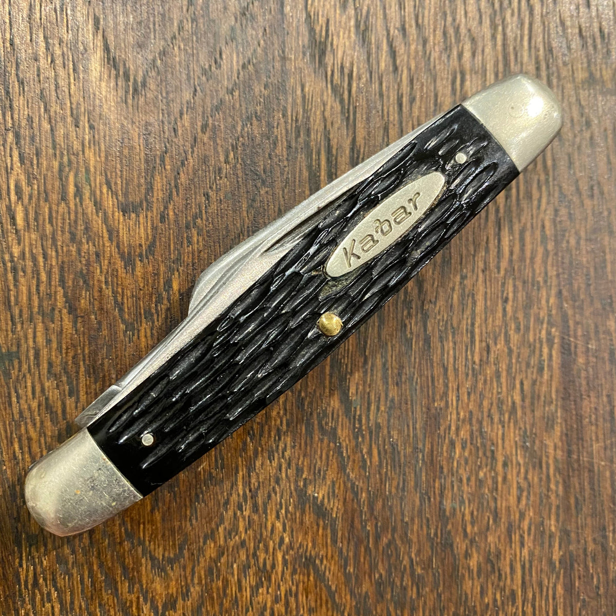 KA-BAR 3 5/8" Stockman Carbon Steel Rough Black 1960s-70s