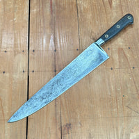 Pre-WW2 Ideal Pattern 11.75" Chef Knife Carbon Steel Rosewood & Rosette