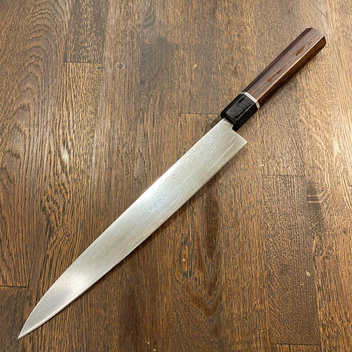 Kajiwara 270mm Sujihiki Suminagashi Aogami 2 Ebony