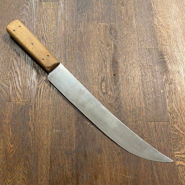 Unmarked Hand Forged 10.25” Scimitar Carbon Steel USA or UK Late 19th / Early 20th C