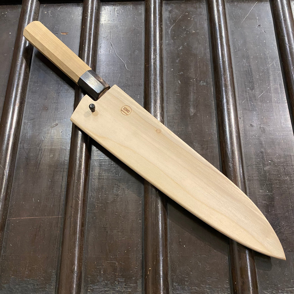 Jikko 230mm Kiritsuke Wa Gyuto R-2 Stainless Powder Metal w saya