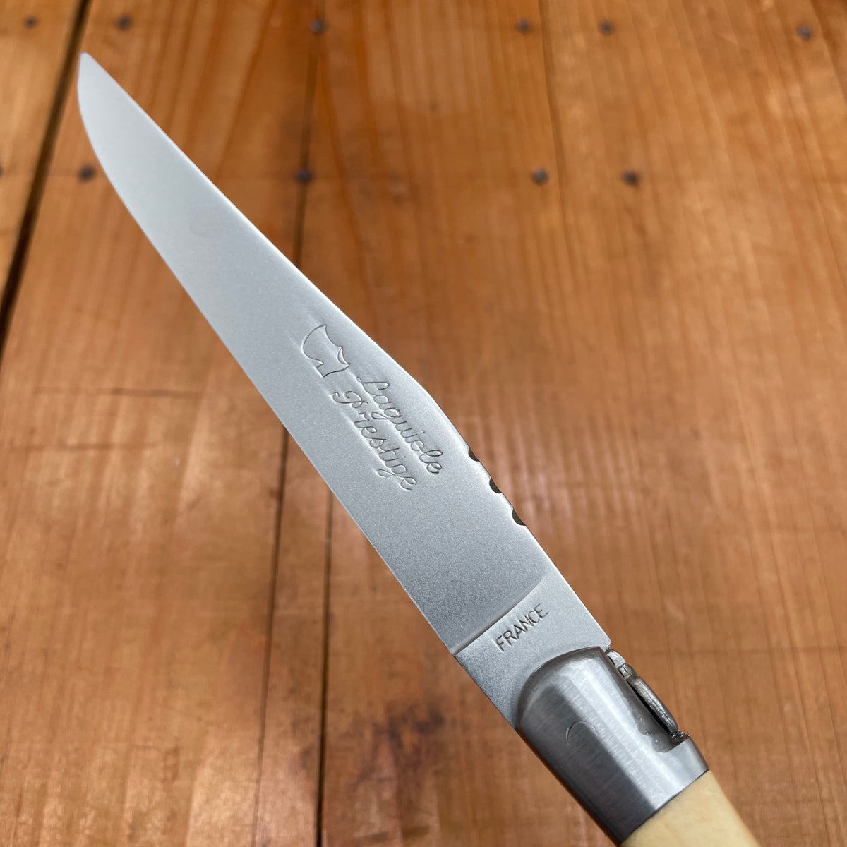 Au Sabot Laguiole Steak Knife Set 6 Mixed Wood In Oak Box
