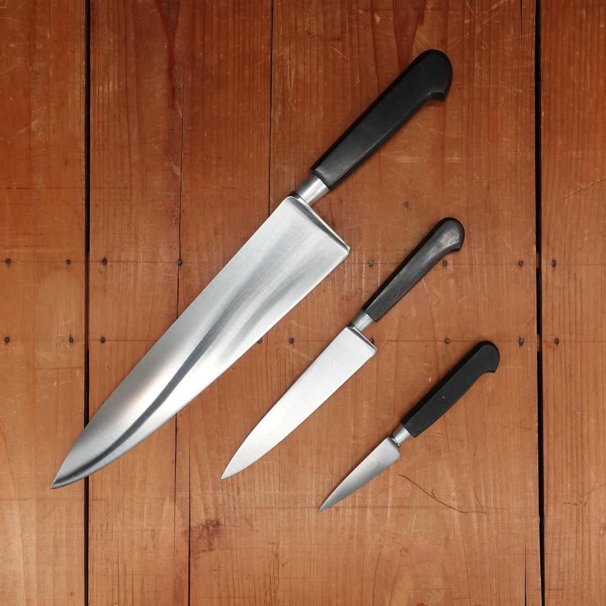 New Vintage K Sabatier Nogent / Cuisine Massive Carbon Knife Set - 3 Pieces