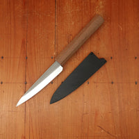 Bernal Cutlery x Konosuke GS+ 140mm Ko-Sabaki SLD Kurouchi Khii Laurel Handle with Leather Sheath