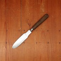 Unmarked 4.5" Pate Knife / Spreader Forged Carbon Steel Nickel Walnut Germany *Lead Warning* ~1900-1920?