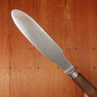 Unmarked 4.5" Pate Knife / Spreader Forged Carbon Steel Nickel Walnut Germany *Lead Warning* ~1900-1920?