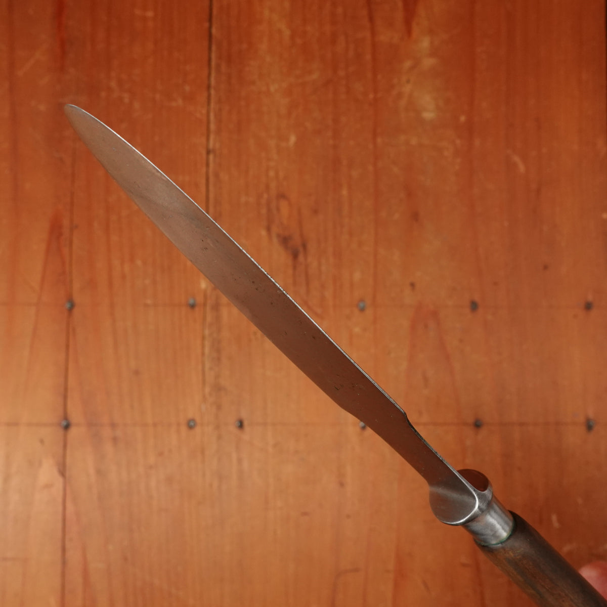 Unmarked 4.5" Pate Knife / Spreader Forged Carbon Steel Nickel Walnut Germany *Lead Warning* ~1900-1920?