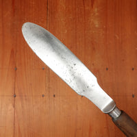 Unmarked 4.5" Pate Knife / Spreader Forged Carbon Steel Nickel Walnut Germany *Lead Warning* ~1900-1920?