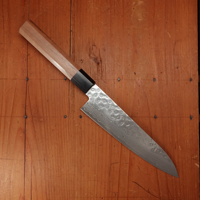 Hitohira HG 180mm Gyuto Stainless Tsuchime Damascus Walnut Handle