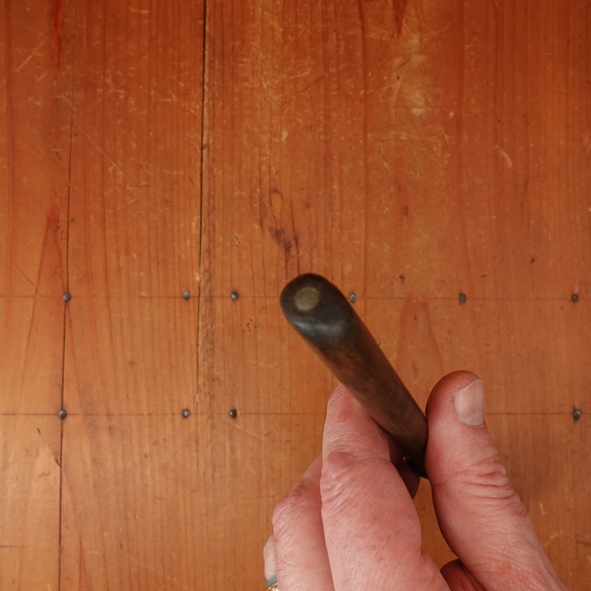 Unmarked 4.5" Pate Knife / Spreader Forged Carbon Steel Nickel Walnut Germany *Lead Warning* ~1900-1920?