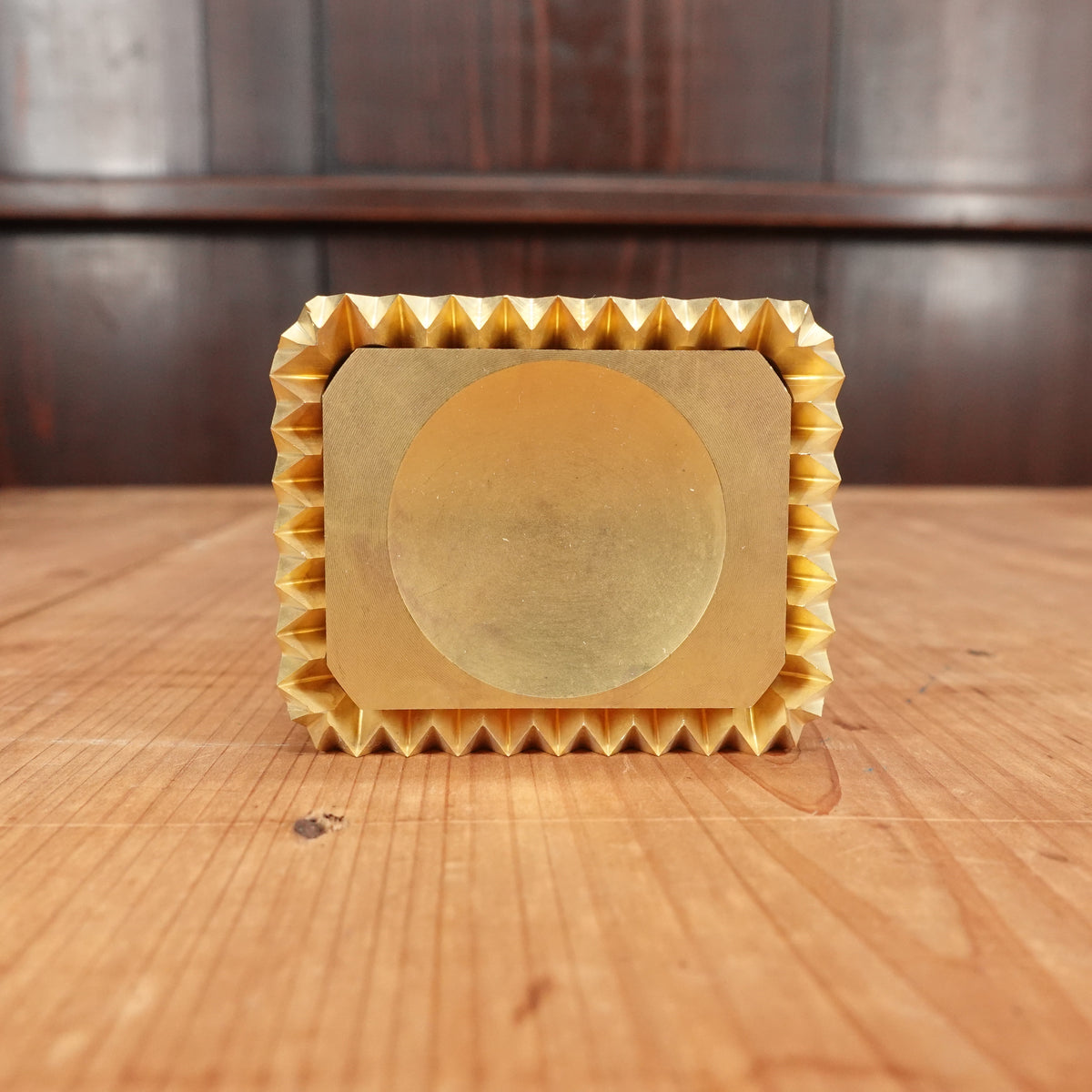 Brass Raviolo Stamp 45x45 mm with Round Filling Pocket and Automatic Ejector