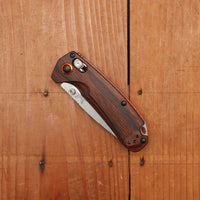 Benchmade 15032 North Fork Drop Point CPM-S30V AXIS Lock Stabilized Wood Handle