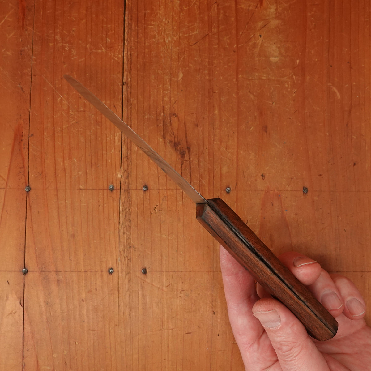 I Wilson 5" Skinning Knife Carbon Steel & Beechwood Sheffield 1890-1920s