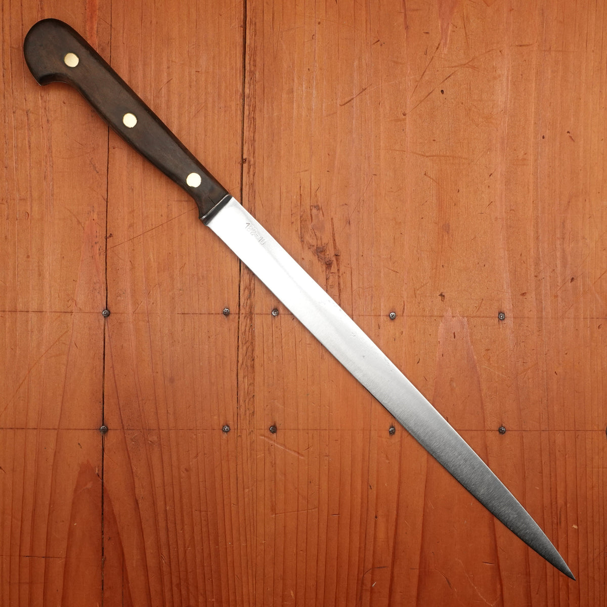 Ed Wusthof Dreizackwerk 10.25" Narrow Stiff Slicer Carbon Steel Solingen 1950s-60s