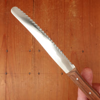 New Old Stock R Herder Windmuhlenmesser 4.25" Serrated Utility Stainless Palissander Solingen 1960s 70s