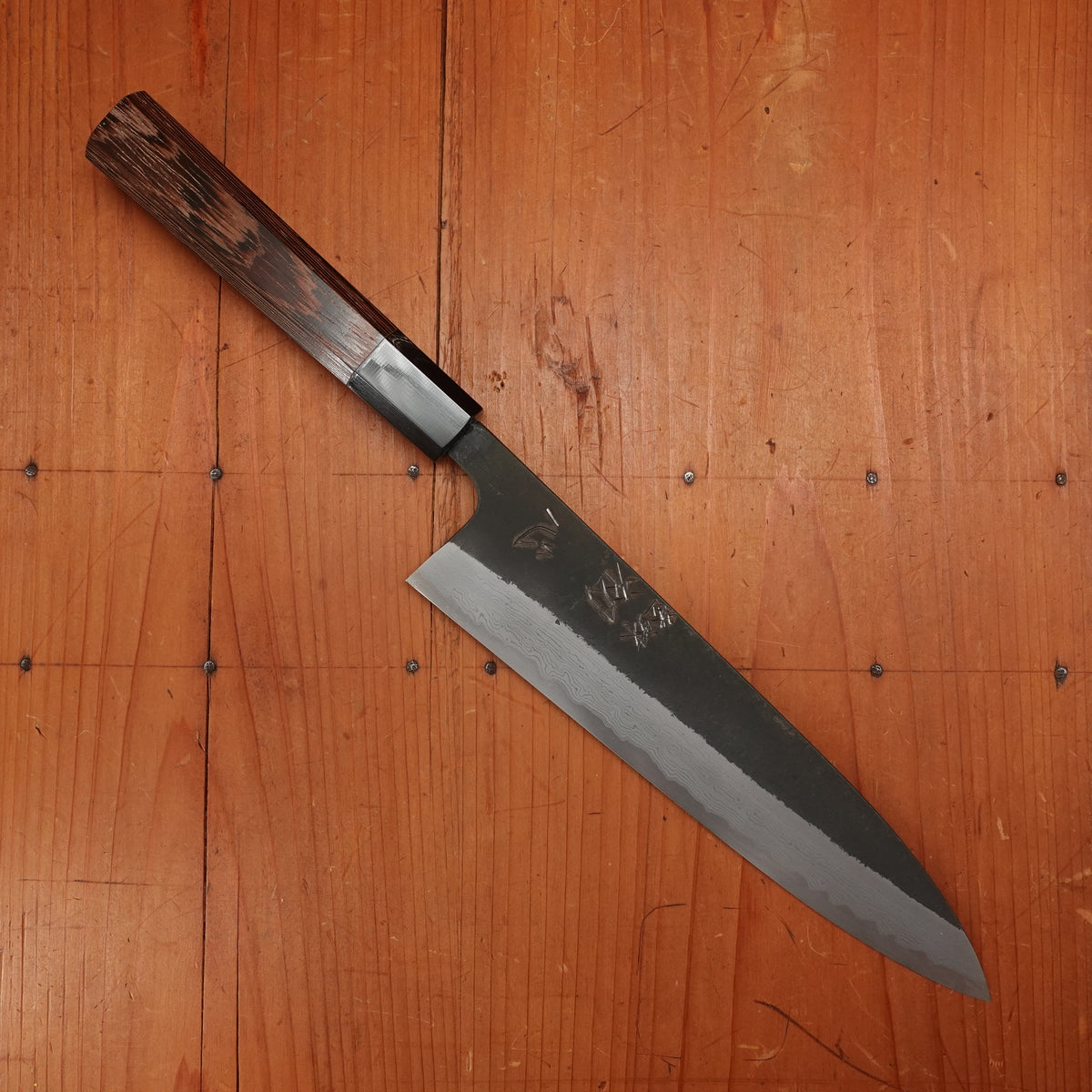 Hatsukokoro Shinkiro 210mm Gyuto Aogami Super Nihei Damascus Kurouchi Wenge