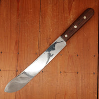 Dexter 10" Bullnose Butcher Knife Mirror Polished Carbon Steel Rosewood 1950s-60s
