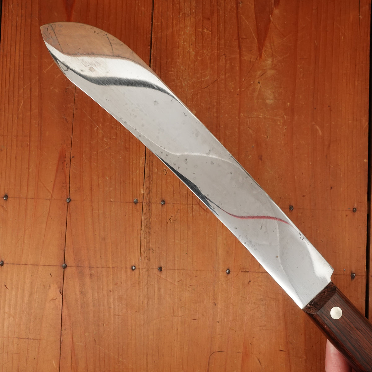 Dexter 10" Bullnose Butcher Knife Mirror Polished Carbon Steel Rosewood 1950s-60s