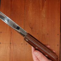Dexter 10" Bullnose Butcher Knife Mirror Polished Carbon Steel Rosewood 1950s-60s