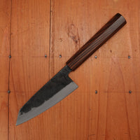 Hatsukokuro Kurogane 120mm Ko-Bunka Iron Clad Aogami 2 Kurouchi Mono Ebony Handle