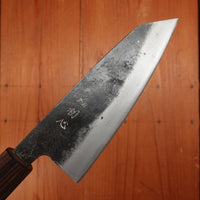 Hatsukokuro Kurogane 120mm Ko-Bunka Iron Clad Aogami 2 Kurouchi Mono Ebony Handle