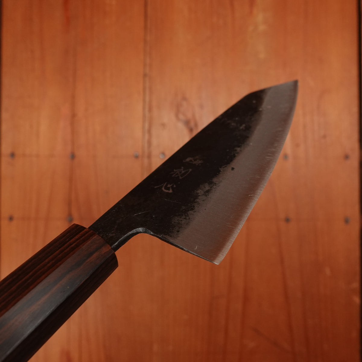 Hatsukokuro Kurogane 120mm Ko-Bunka Iron Clad Aogami 2 Kurouchi Mono Ebony Handle