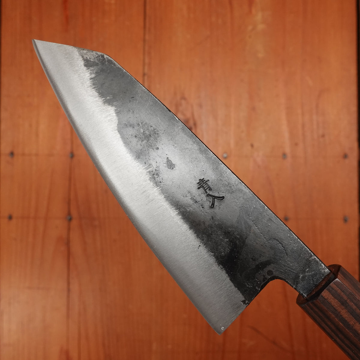 Hatsukokuro Kurogane 120mm Ko-Bunka Iron Clad Aogami 2 Kurouchi Mono Ebony Handle