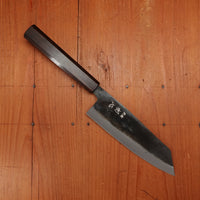 Hatsukokuro Kurogane 165mm Bunka Iron Clad Aogami 2 Kurouchi Mono Ebony Handle