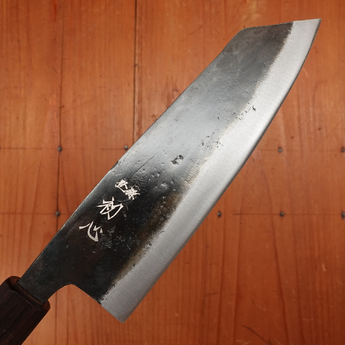 Hatsukokuro Kurogane 165mm Bunka Iron Clad Aogami 2 Kurouchi Mono Ebony Handle