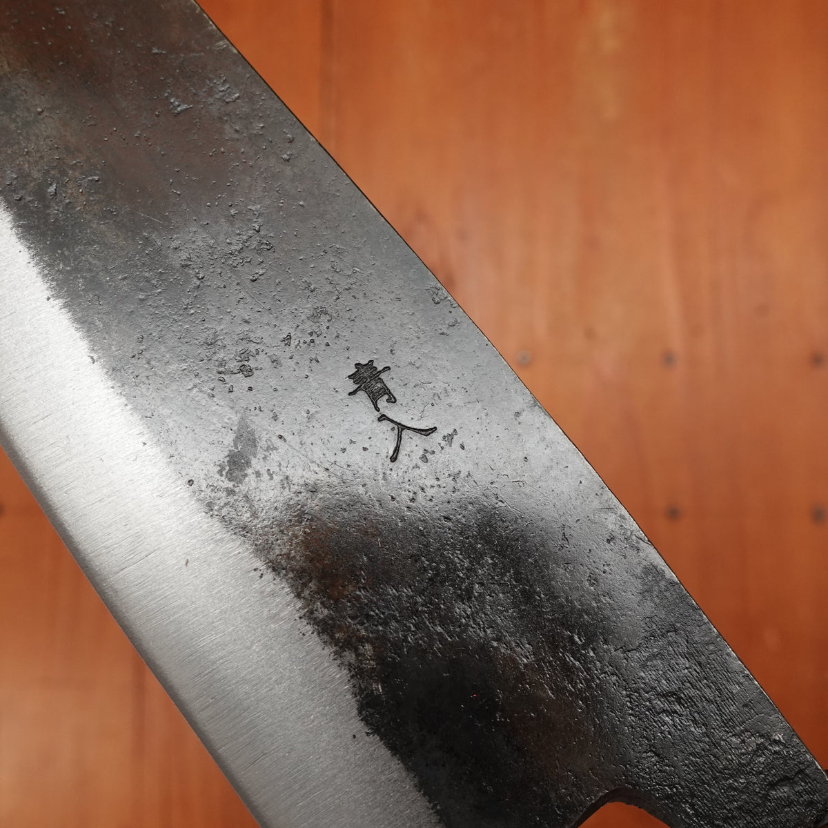 Hatsukokuro Kurogane 165mm Bunka Iron Clad Aogami 2 Kurouchi Mono Ebony Handle