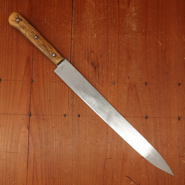 J Rotschen K.K. Hof Messerschmied 10.5" Flexible Slicer Fillet Carbon Steel & Stag Vienna 1890s-1920?