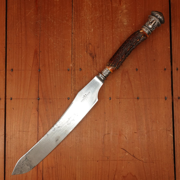 Joseph Rodgers & Sons Lg Carving Knife Carbon Steel Sheffield (Argentine Export?) 1880s-1900