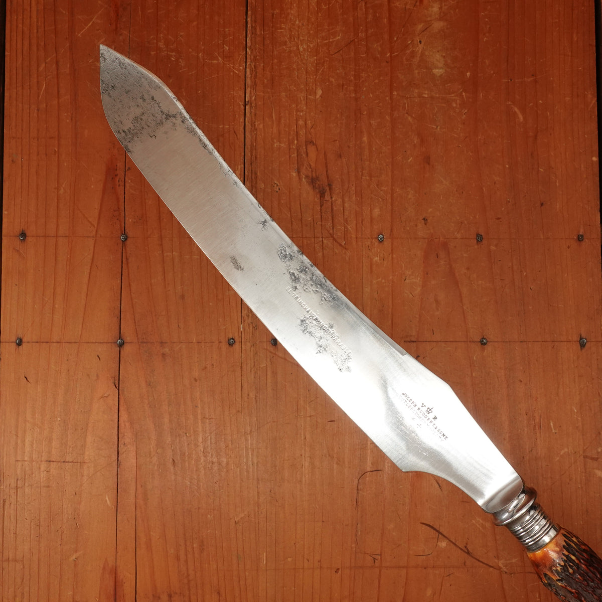 Joseph Rodgers & Sons Lg Carving Knife Carbon Steel Sheffield (Argentine Export?) 1880s-1900