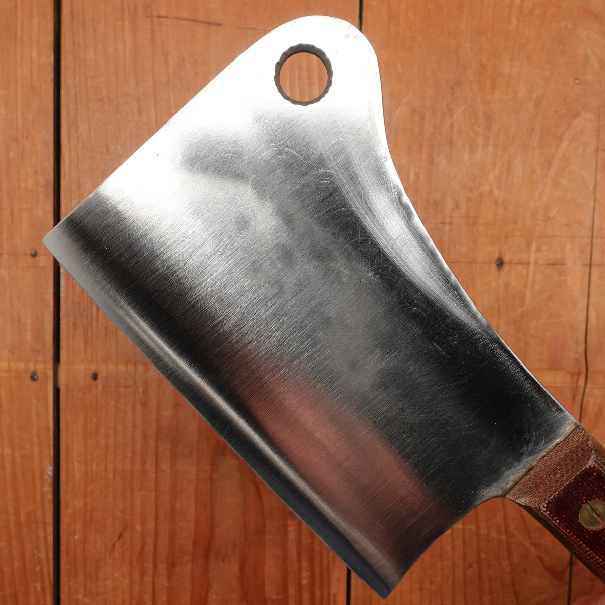 Shop Made 5.75" Heavy Cleaver Carbon Steel Micarta Handle 1940s 50s?