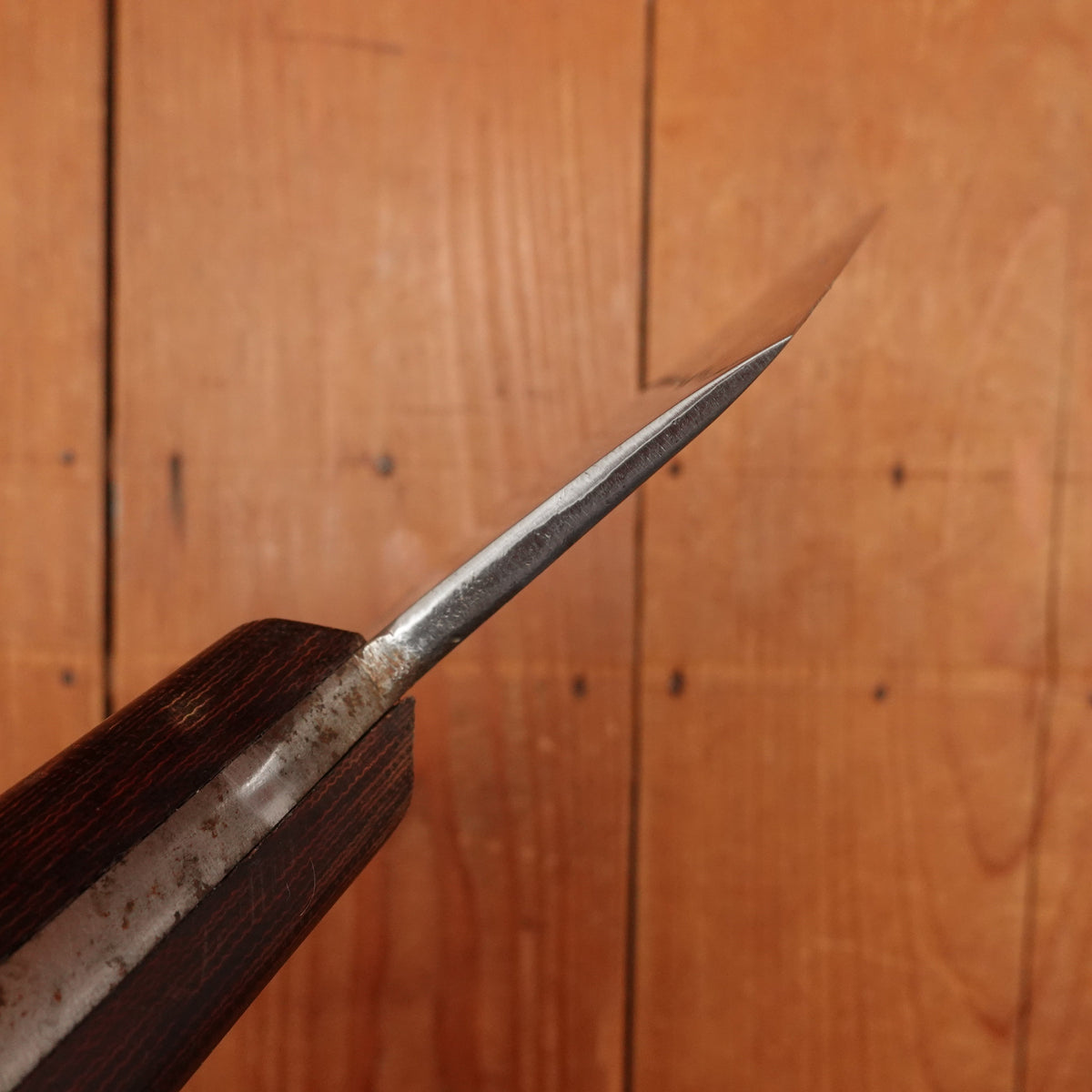 Shop Made 5.75" Heavy Cleaver Carbon Steel Micarta Handle 1940s 50s?