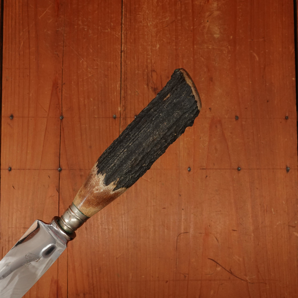 J A Henckels Friodur Stainless 4pc Carving Set Gold Wash Nickel Stag Solingen 1950s