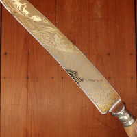 J A Henckels Friodur Stainless 4pc Carving Set Gold Wash Nickel Stag Solingen 1950s