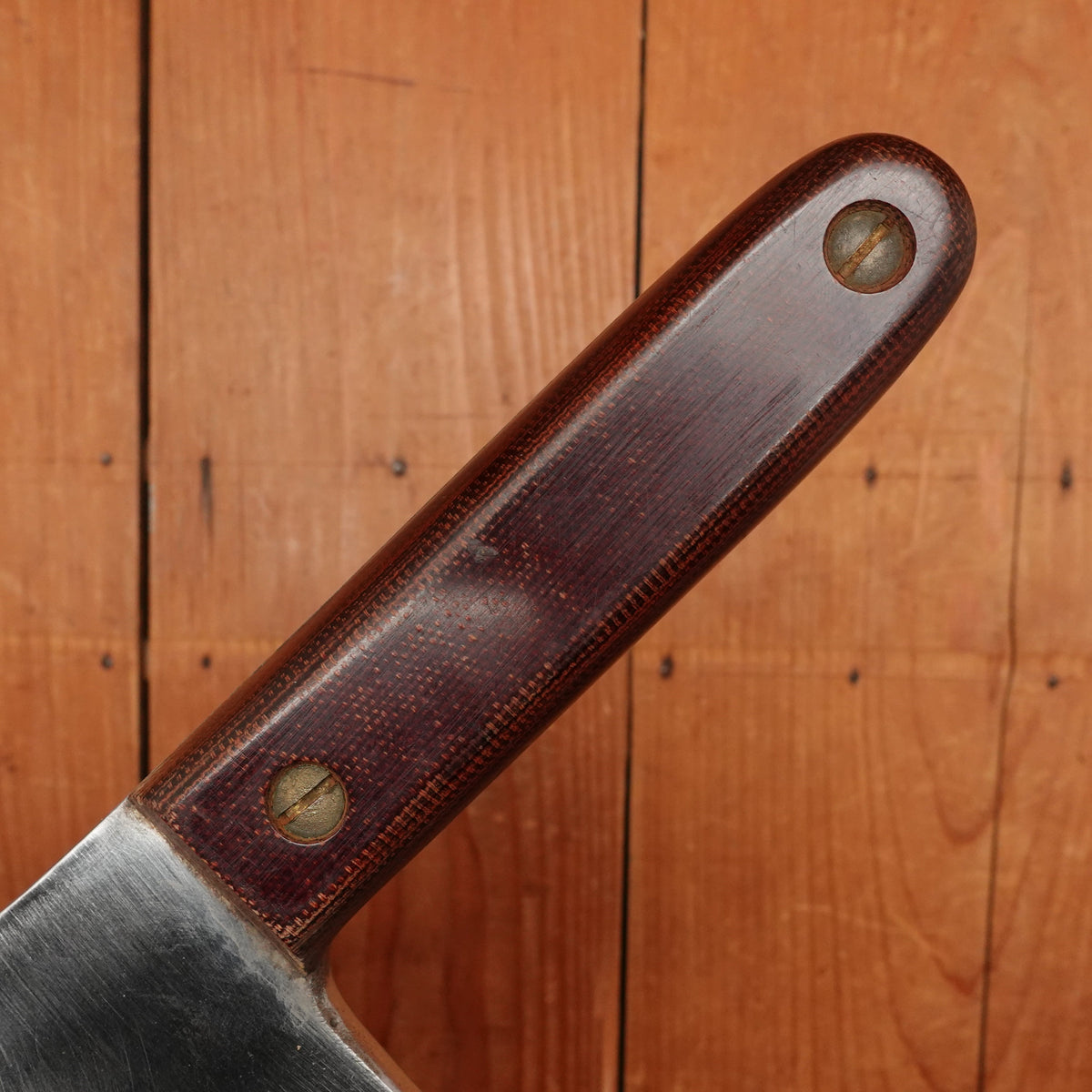 Shop Made 5.75" Heavy Cleaver Carbon Steel Micarta Handle 1940s 50s?