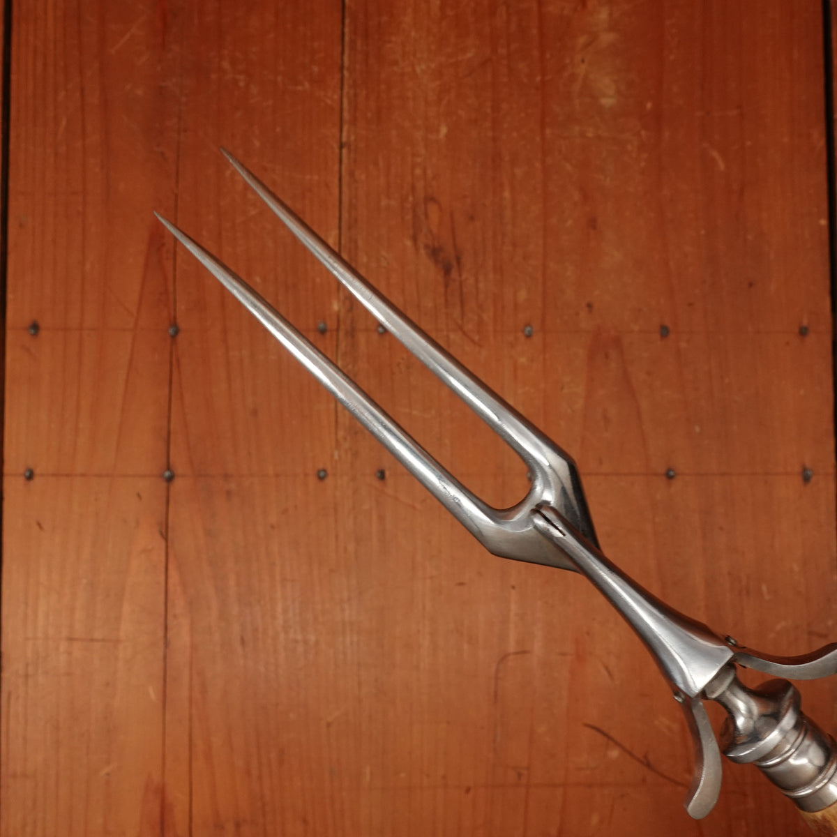 J A Henckels Friodur Stainless 4pc Carving Set Gold Wash Nickel Stag Solingen 1950s