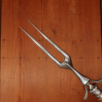 J A Henckels Friodur Stainless 4pc Carving Set Gold Wash Nickel Stag Solingen 1950s