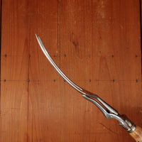 J A Henckels Friodur Stainless 4pc Carving Set Gold Wash Nickel Stag Solingen 1950s