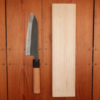 Tanabe Tatara Tsukasa Hinoura 170mm Santoku Tamahagane Suminagashi Sakura / Horn