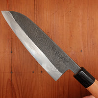 Tanabe Tatara Tsukasa Hinoura 170mm Santoku Tamahagane Suminagashi Sakura / Horn