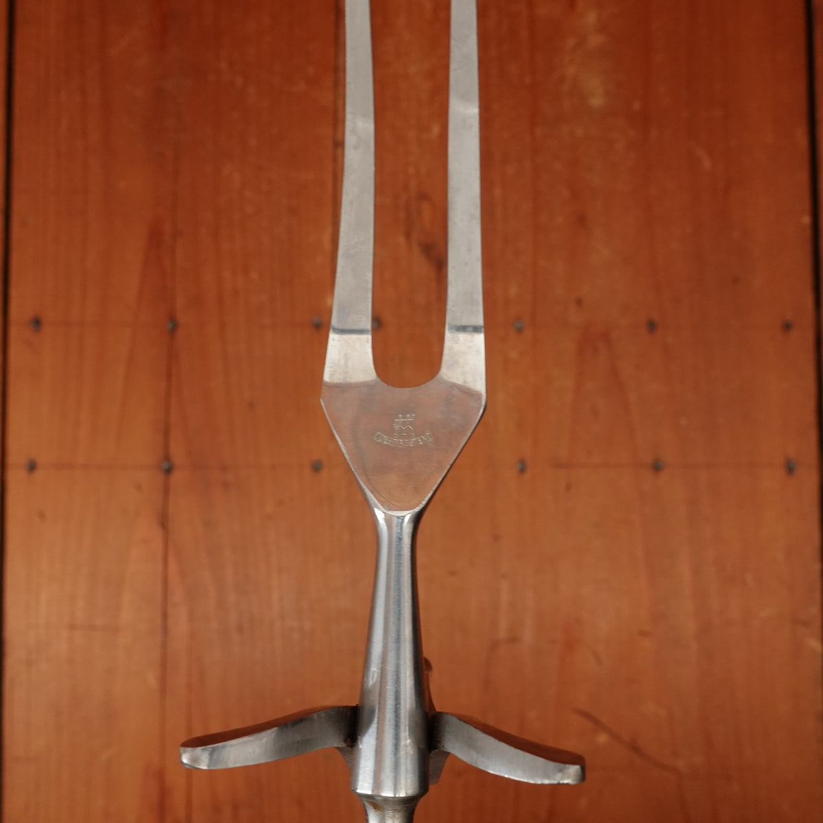 J A Henckels Friodur Stainless 4pc Carving Set Gold Wash Nickel Stag Solingen 1950s