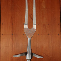 J A Henckels Friodur Stainless 4pc Carving Set Gold Wash Nickel Stag Solingen 1950s