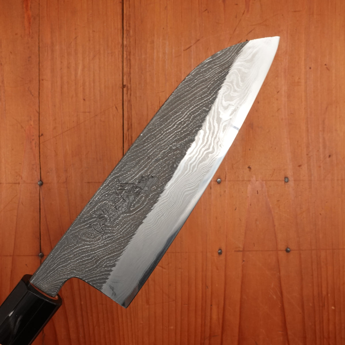 Tanabe Tatara Tsukasa Hinoura 170mm Santoku Tamahagane Suminagashi Sakura / Horn